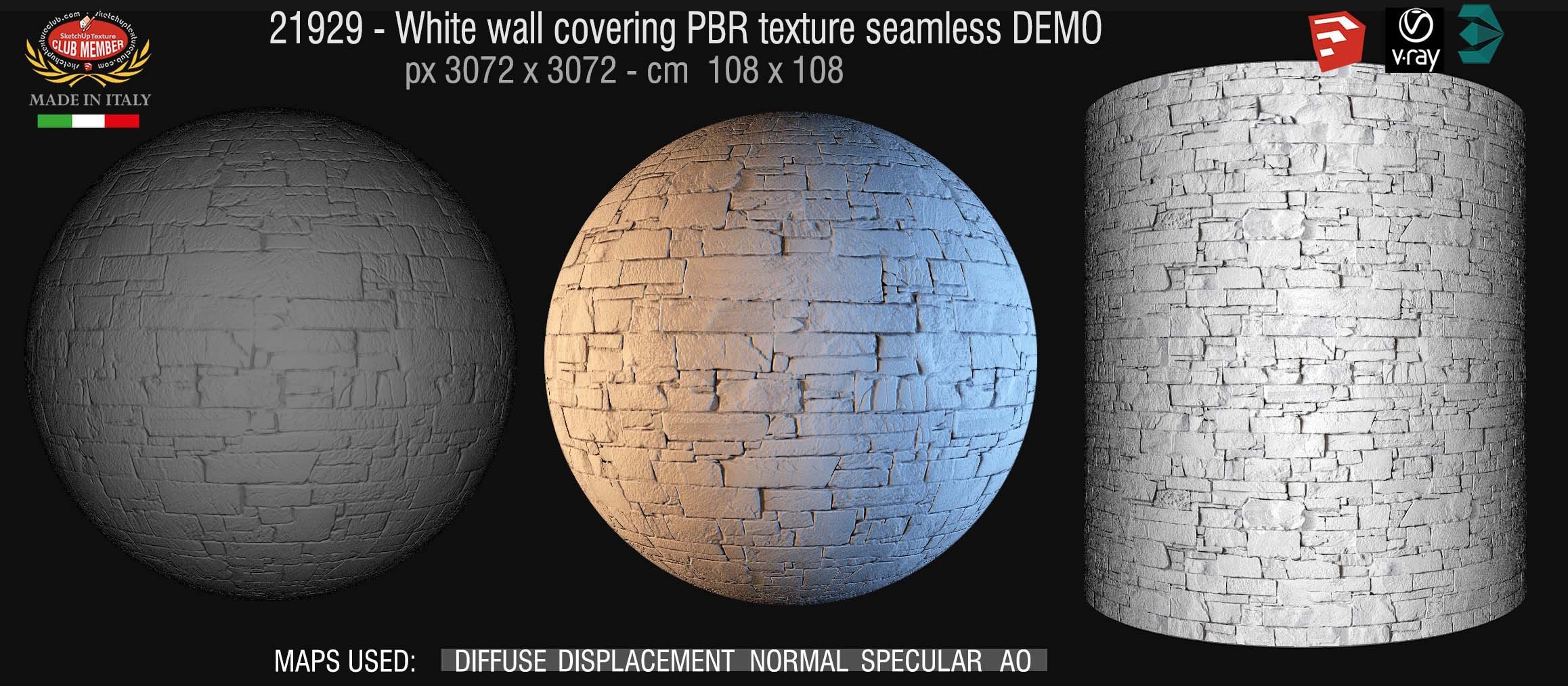 21929 White wall covering PBR texture seamless DEMO