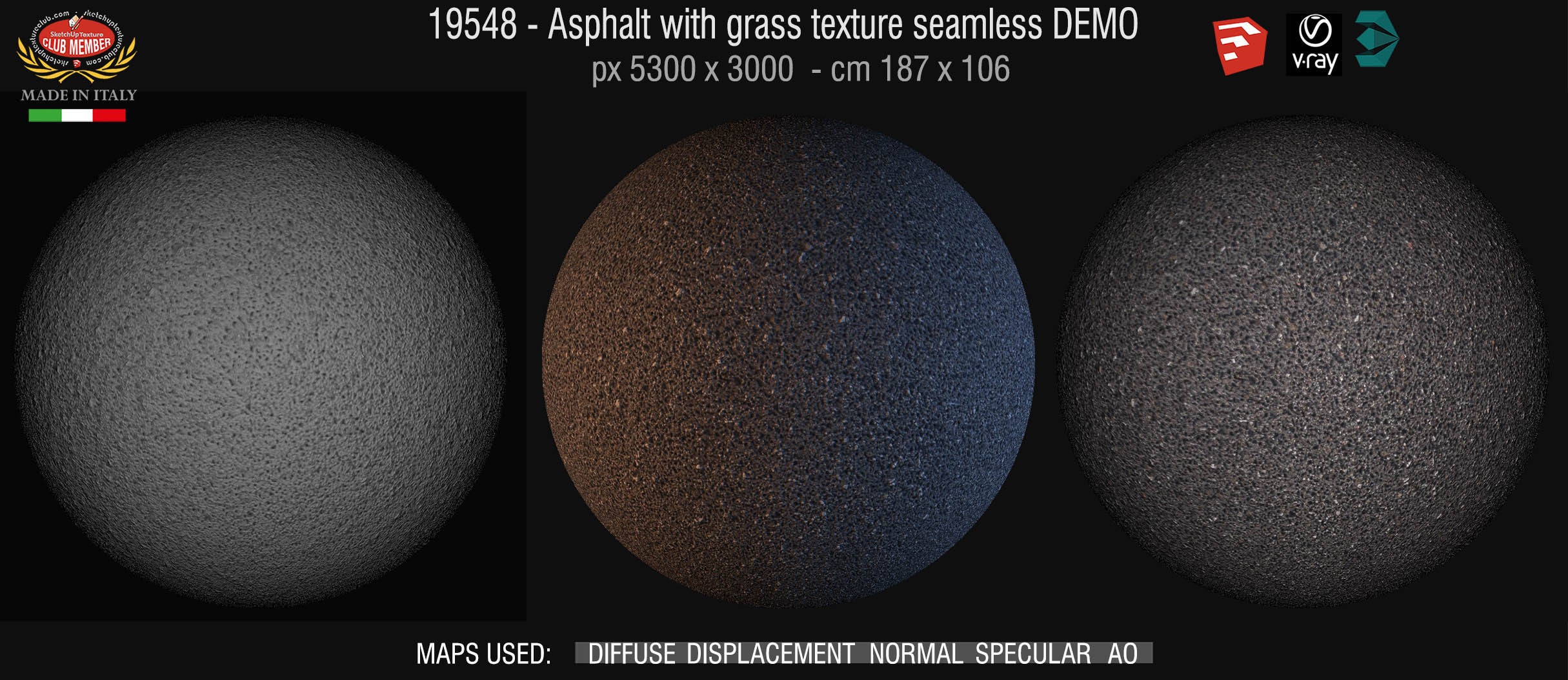 19548 Asphalt texture seamless + maps DEMO