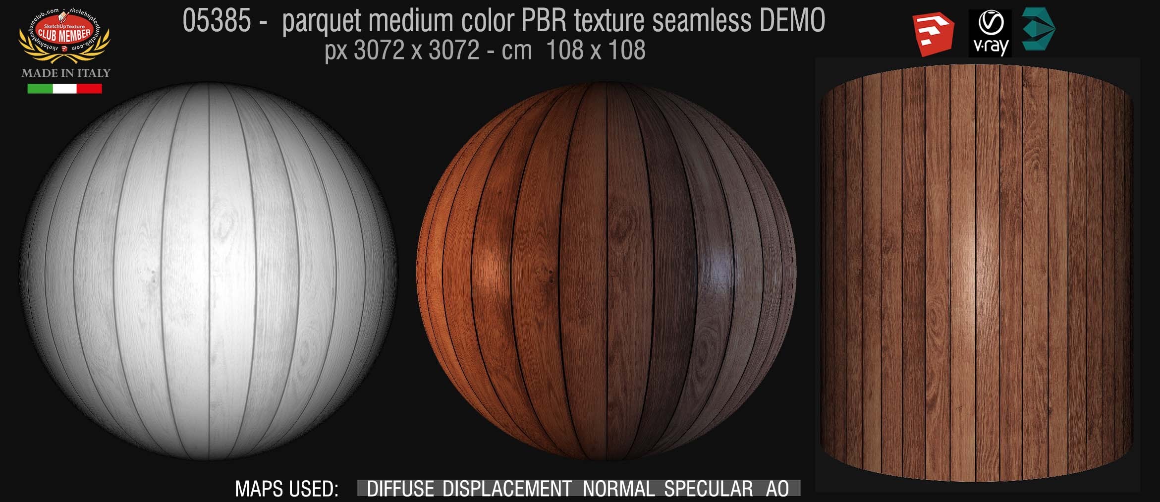 05385 parquet medium color PBR texture seamless DEMO
