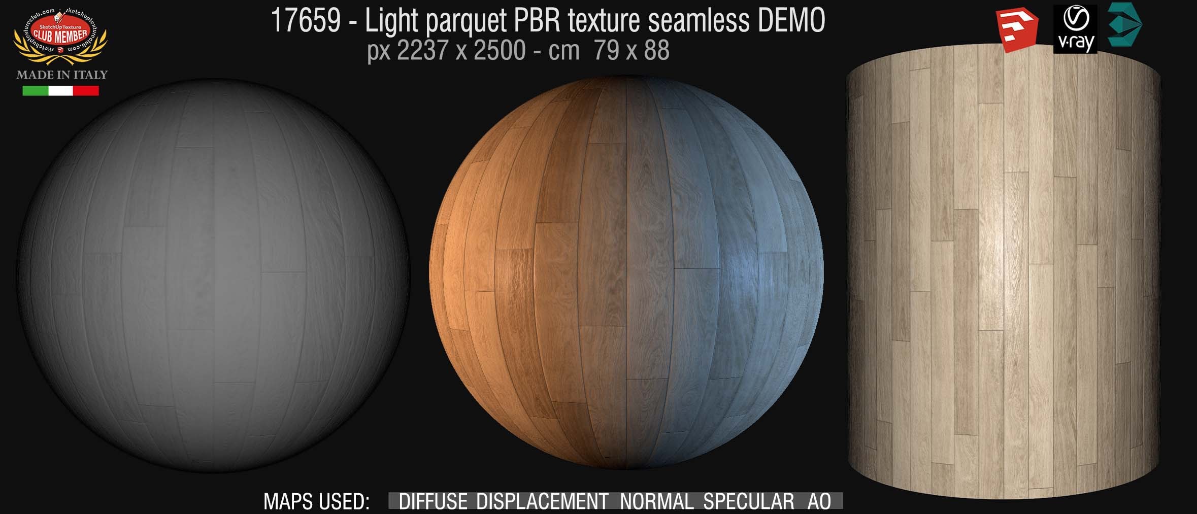 17659 Light parquet PBR texture seamless DEMO