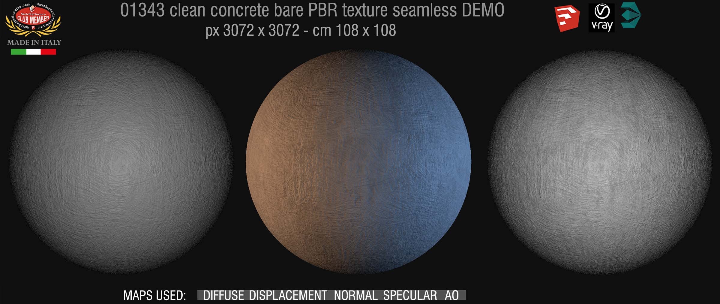 01343 concrete bare clean PBR texture seamless DEMO