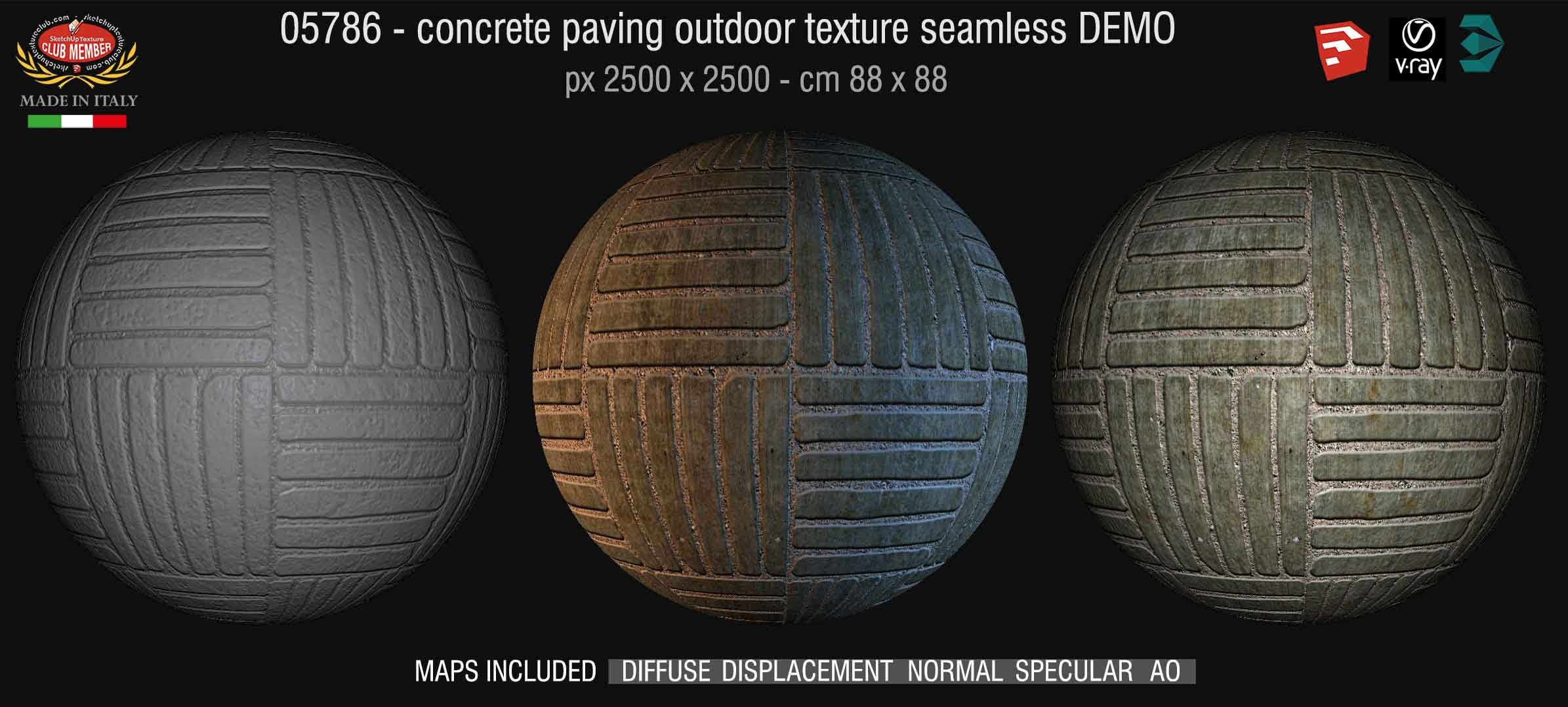 05786 HR Paving outdoor concrete regular block texture + maps DEMO