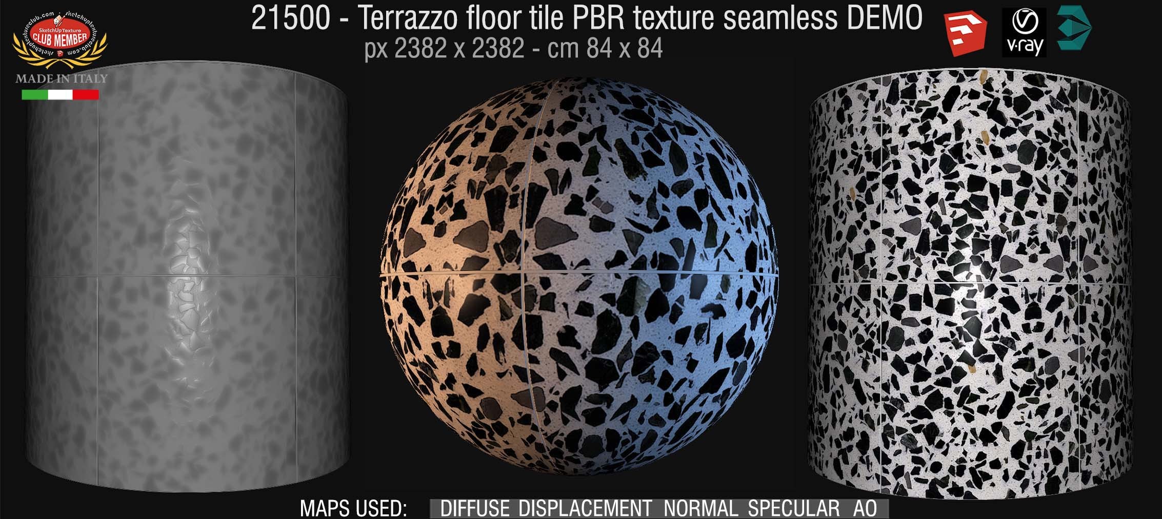 21500 terrazzo floor tile PBR texture seamless DEMO