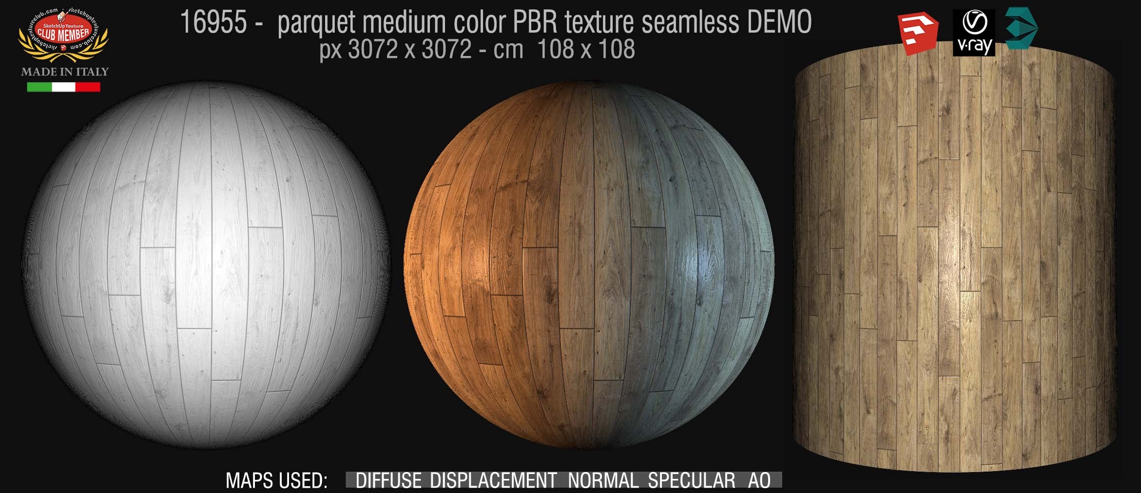 16955 parquet medium color PBR texture seamless DEMO