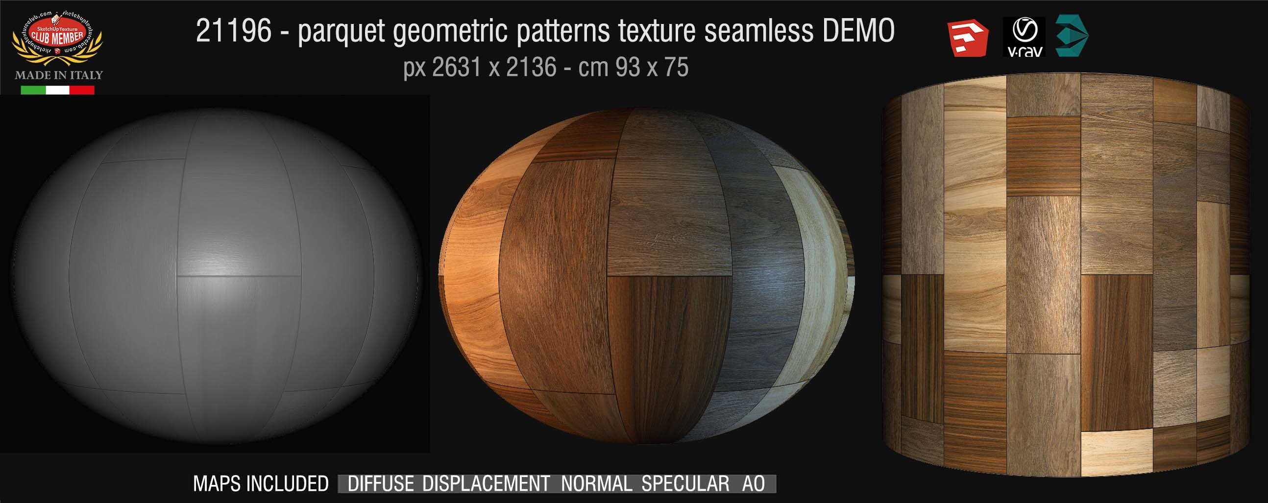 21196 Parquet geometric patterns texture + maps DEMO