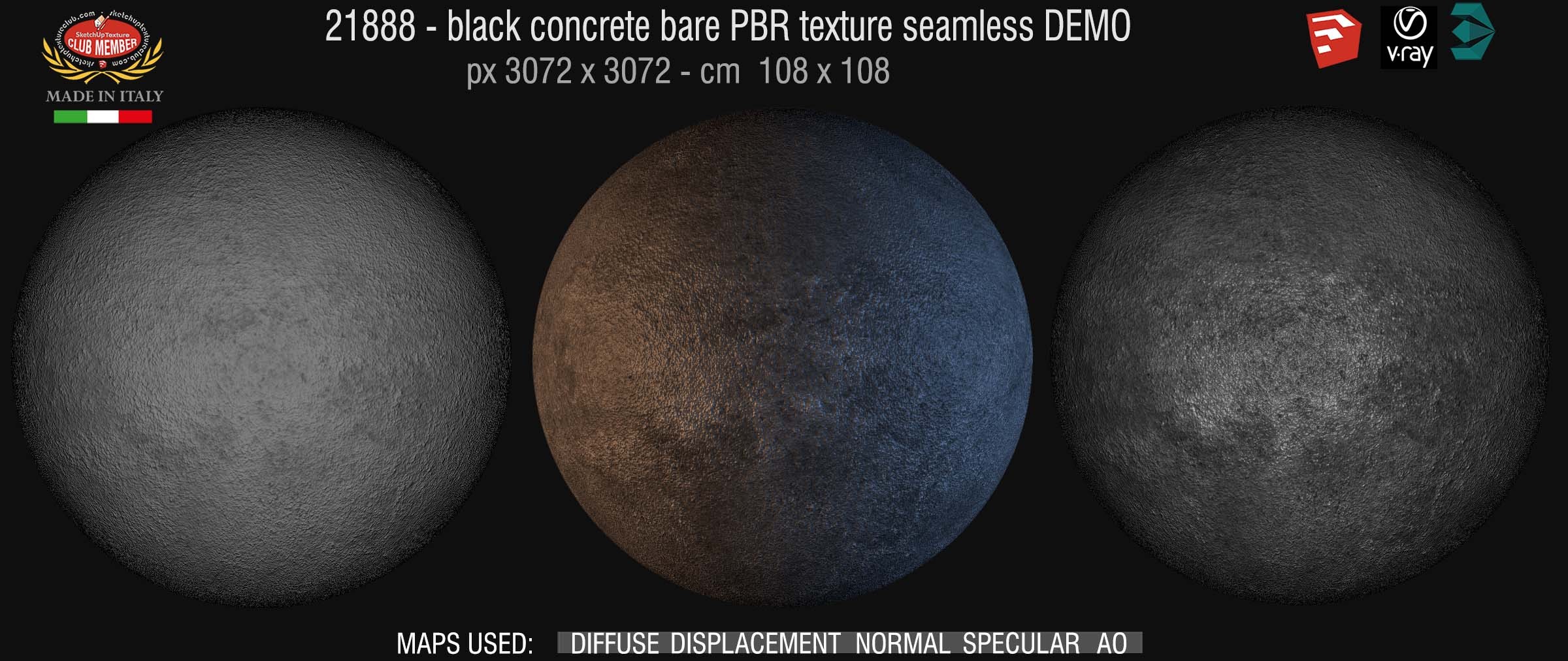 21887 black concrete bare PBR texture seamless DEMO