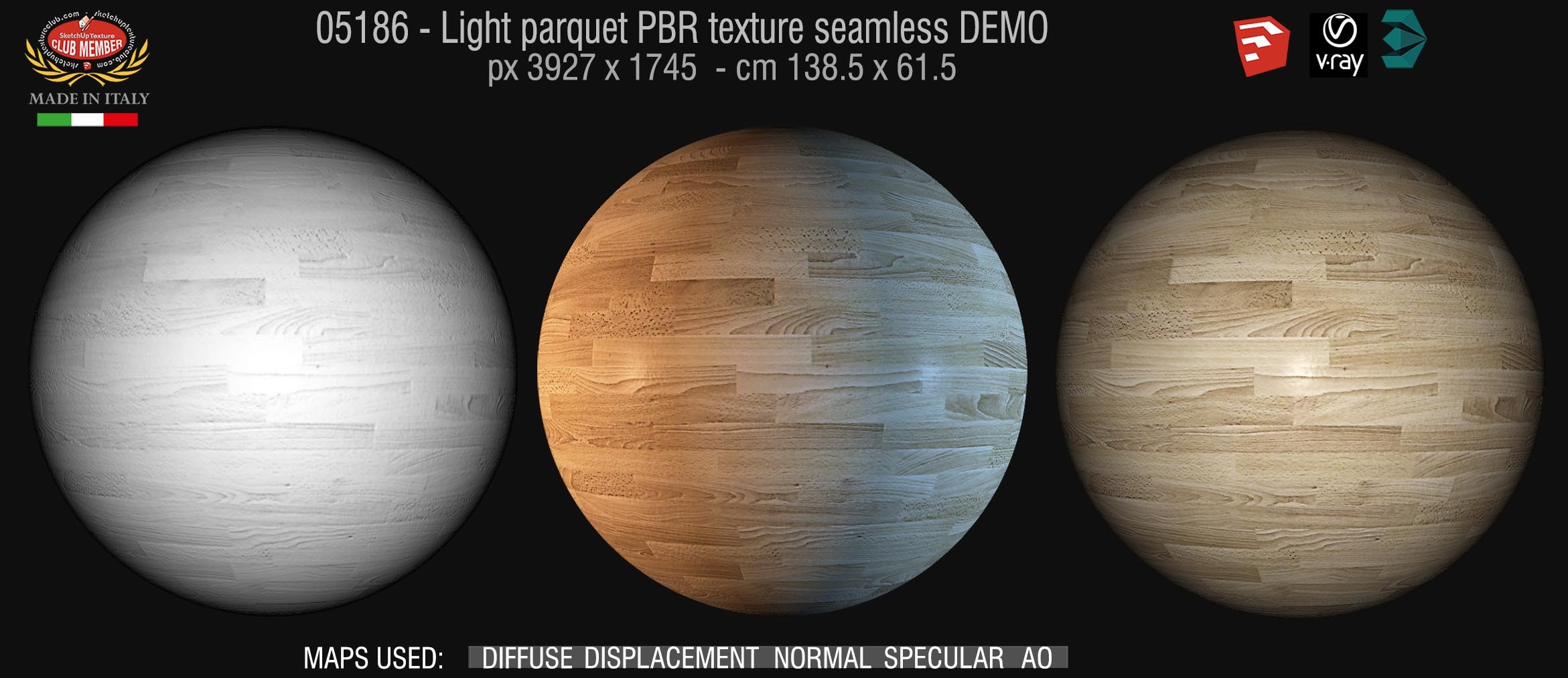 05186 Light parquet PBR texture seamless DEMO