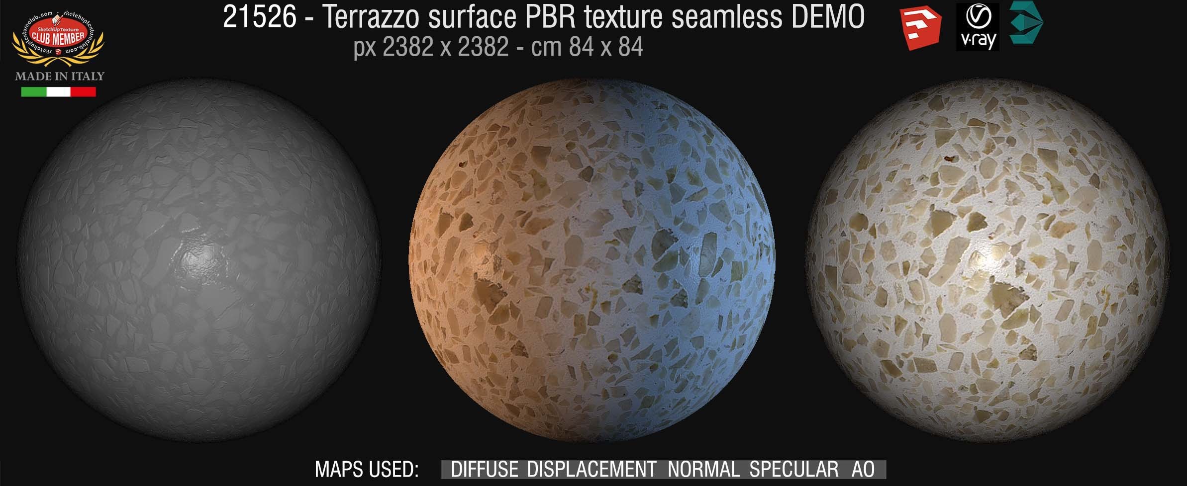 21526 Terrazzo surface PBR texture seamless DEMO