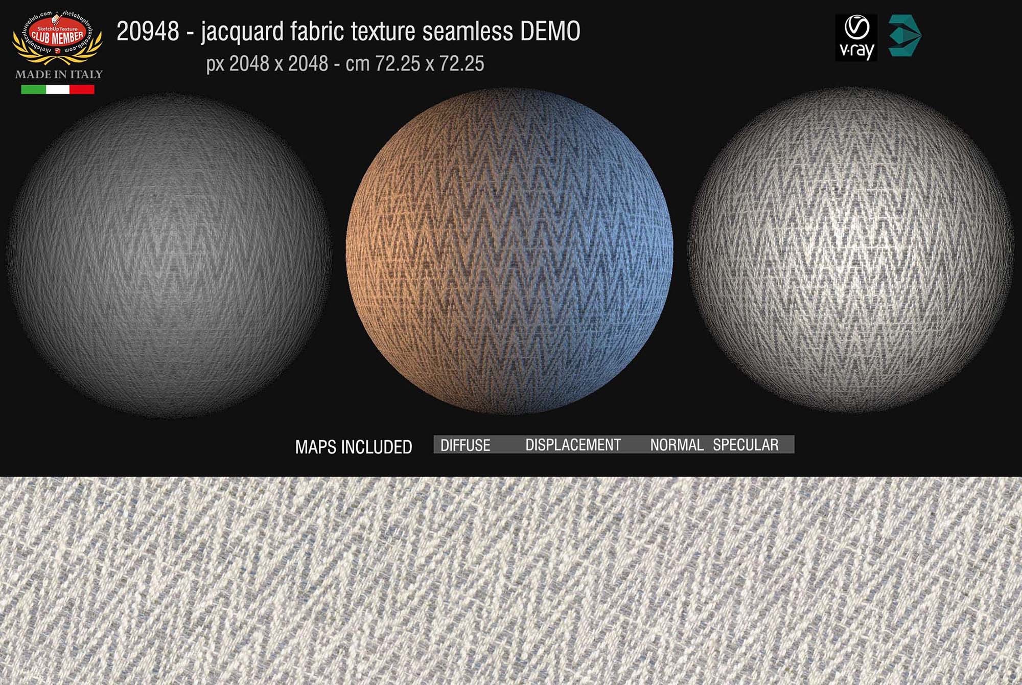 20948 Jacquard fabric texture seamless + Maps DEMO