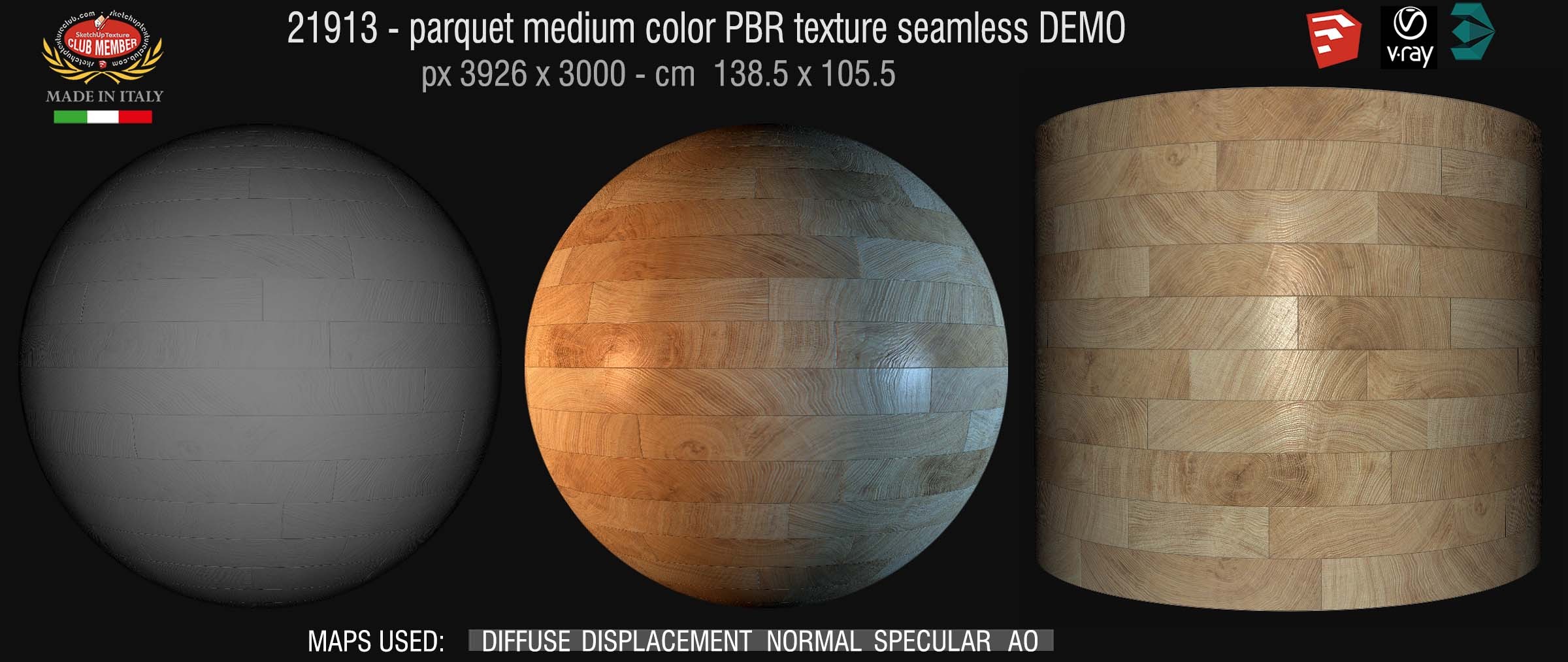 21913 parquet medium color PBR texture seamless DEMO