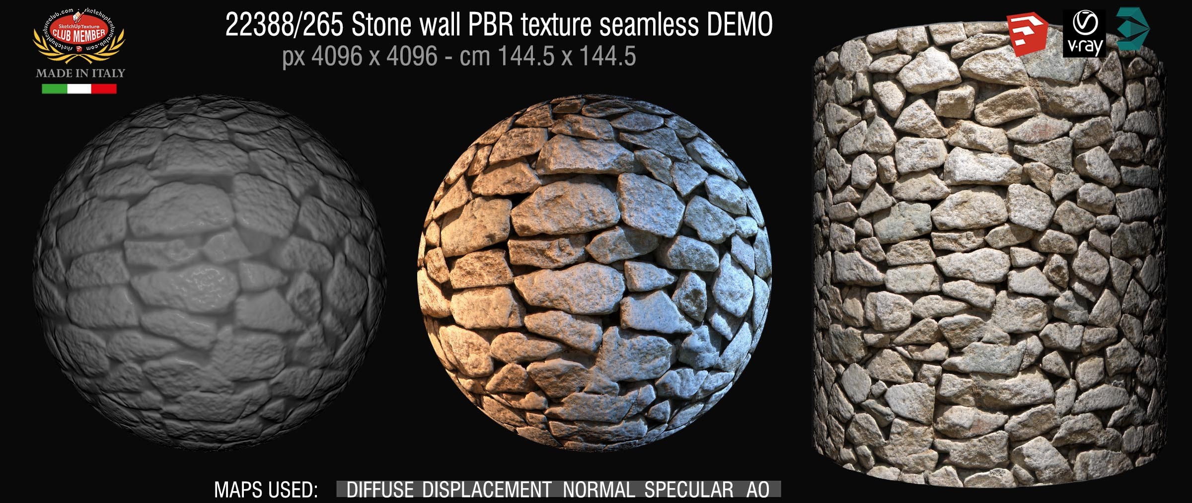 22388_265 Stone wall PBR texture seamless DEMO
