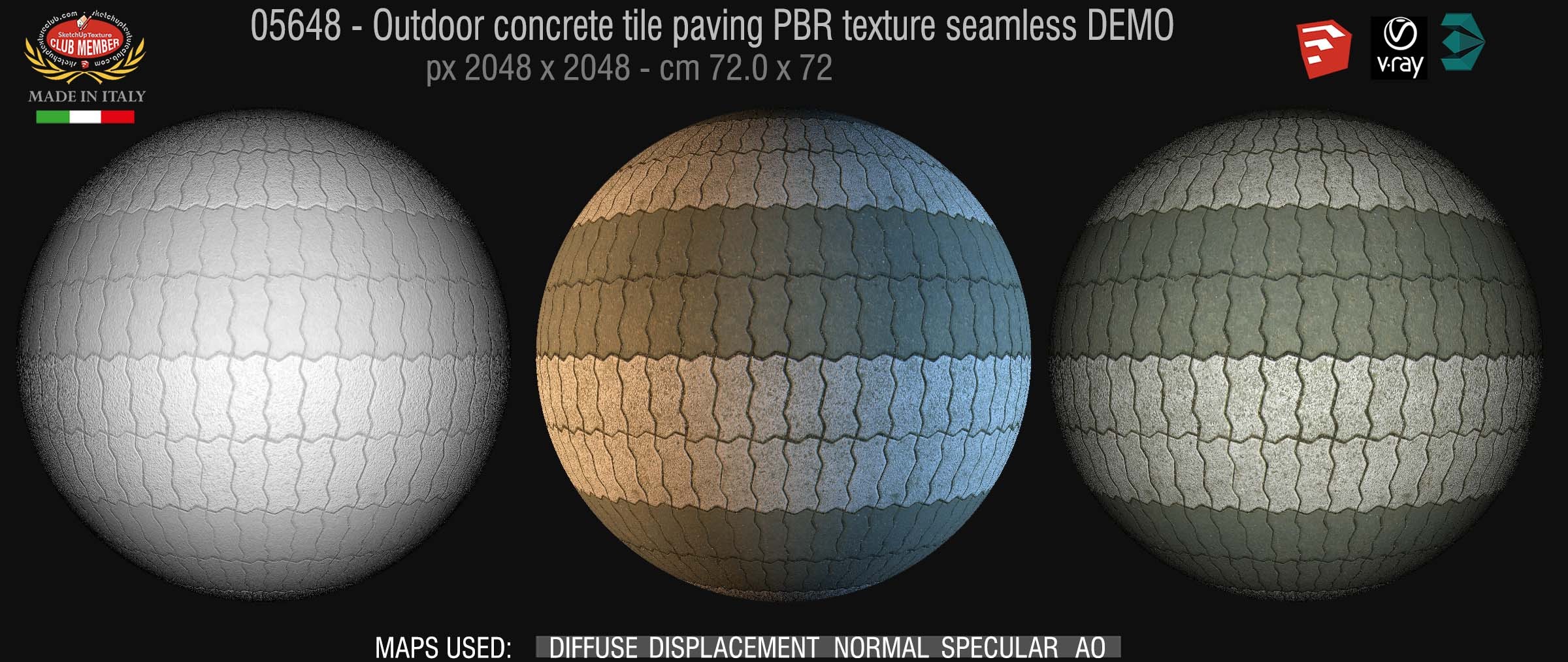05649 Paving outdoor concrete regular block PBR texture seamless DEMO
