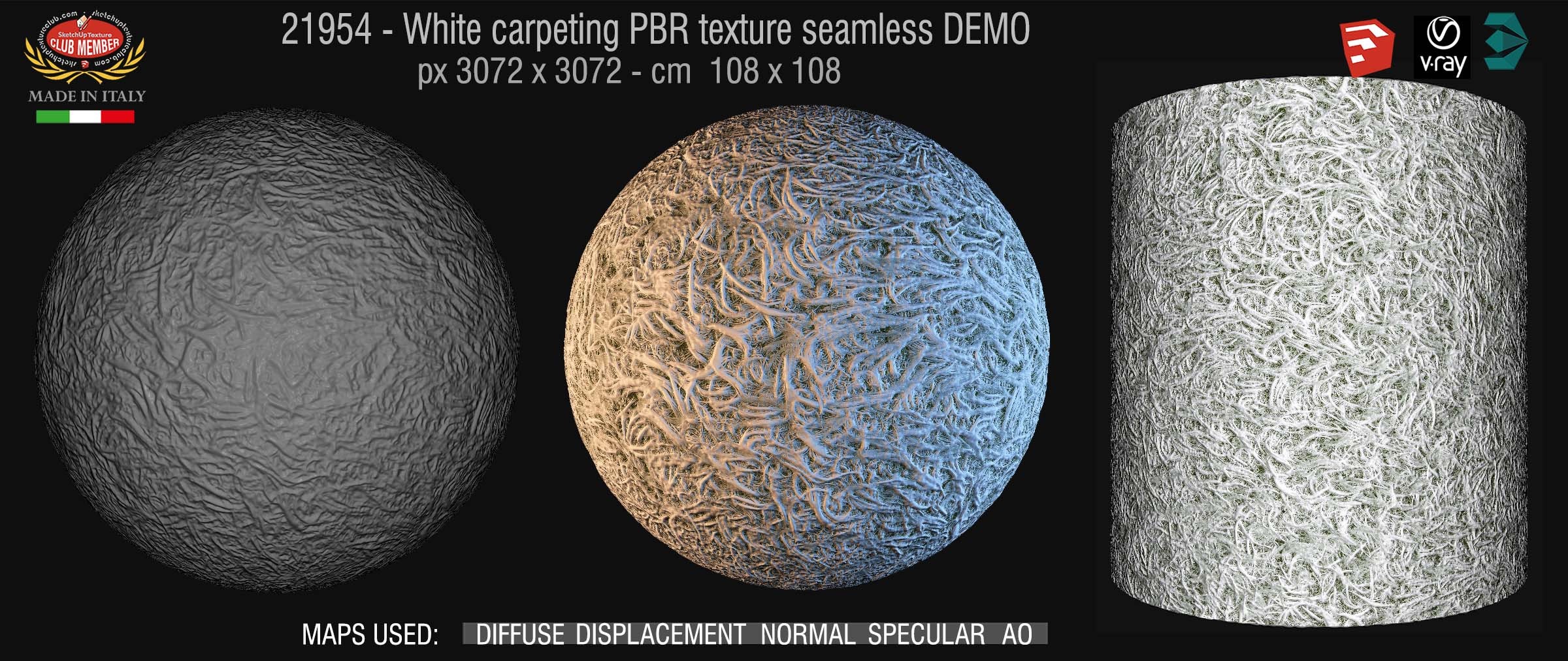 21954 White carpeting PBR texture seamless DEMO