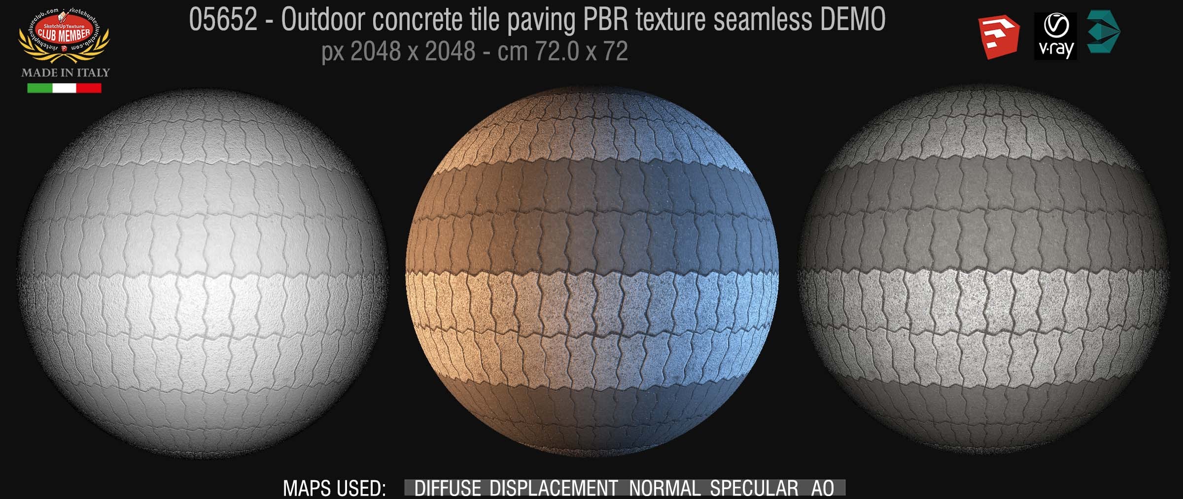 05652 Paving outdoor concrete regular block PBR texture seamless DEMO