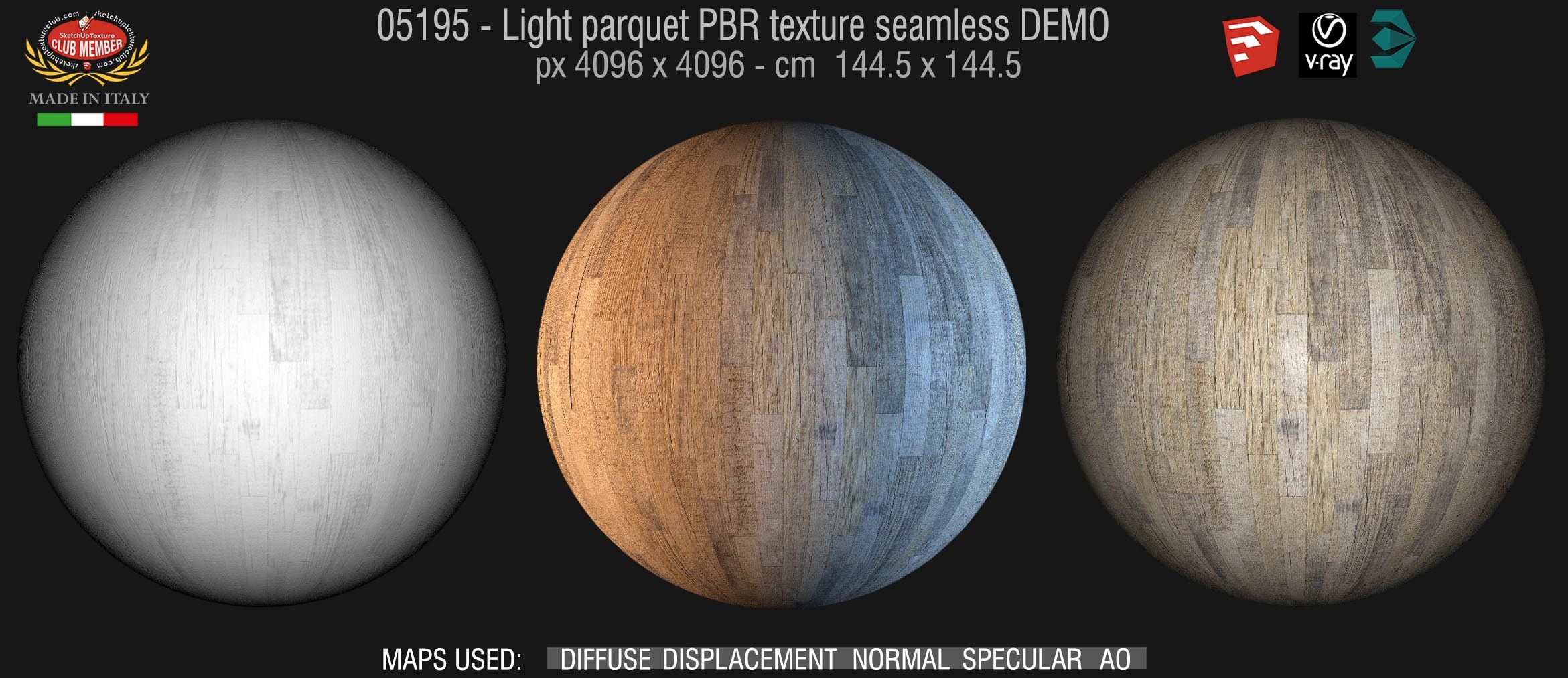 05195 Light parquet PBR texture seamless DEMO