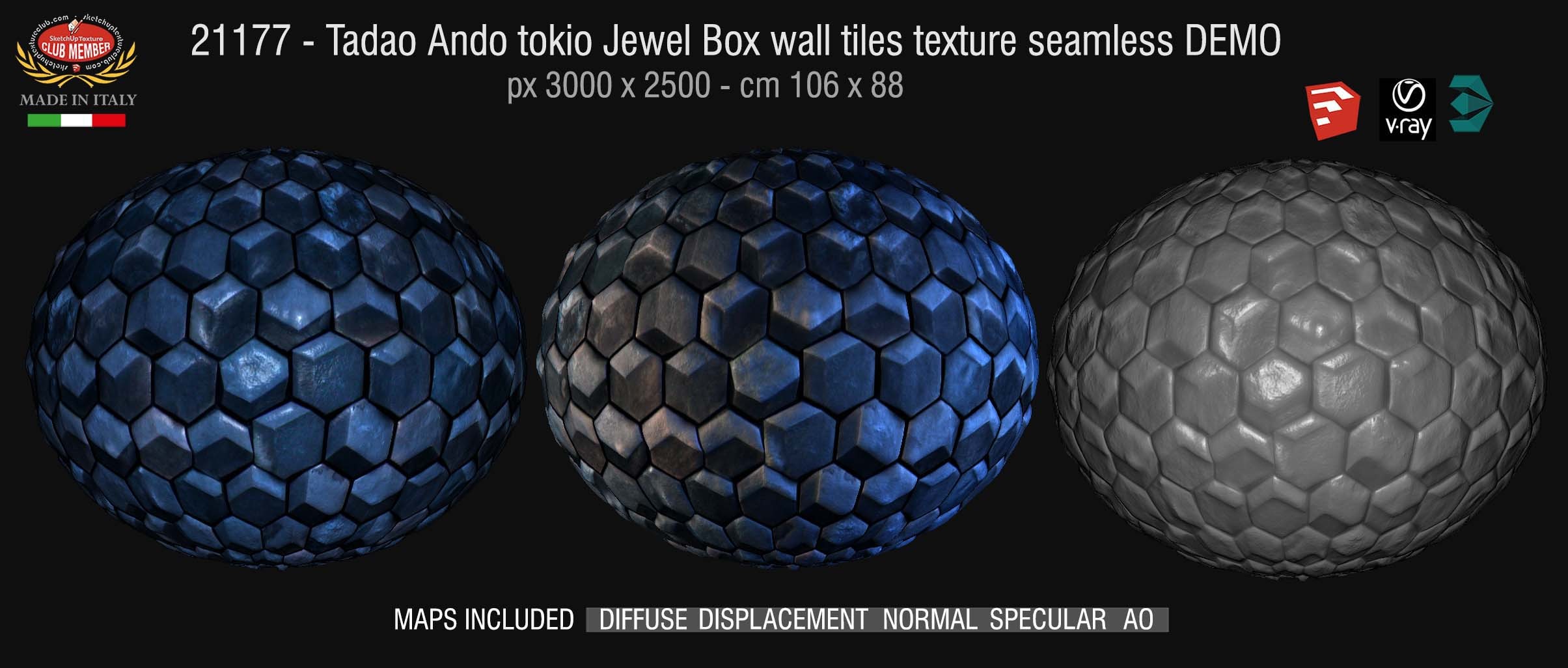 21177 Tadao Ando Tokio jewel box wall tiles texture + maps demo
