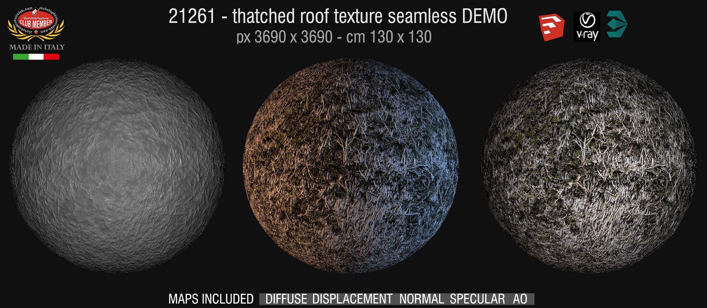 21261 CLICK TO ENLARGE Thatched roof texture + maps DEMO