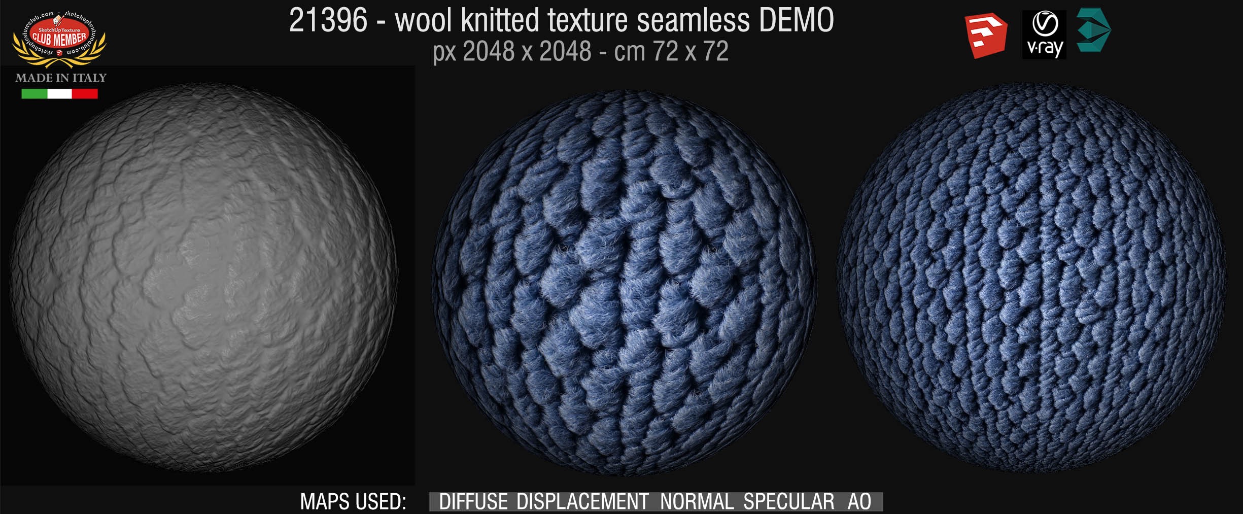 21396 wool knitted texture seamless + maps DEMO