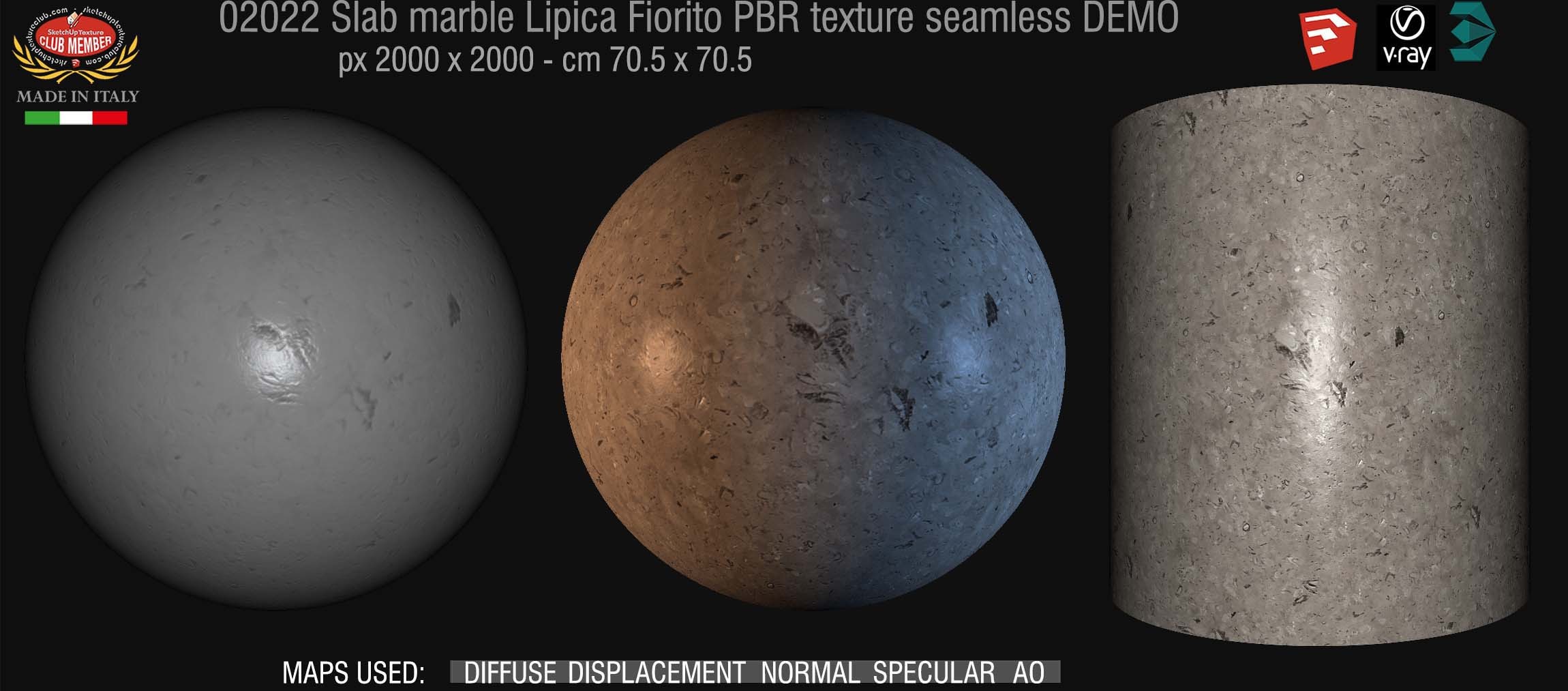 02022 slab marble lipica fiorito PBR texture seamless DEMO