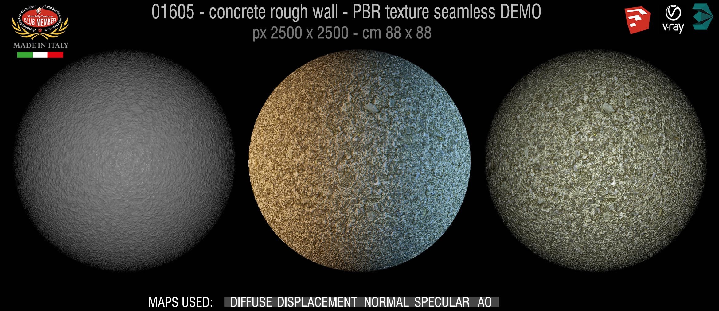 01605 concrete rough wall PBR texture seamless DEMO