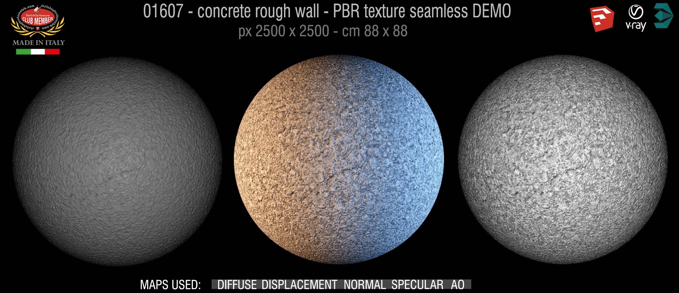 01607 concrete rough wall PBR texture seamless DEMO