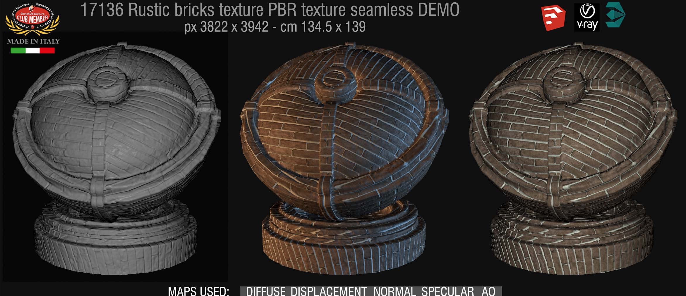 17136 rustic bricks PBR texture seamless DEMO