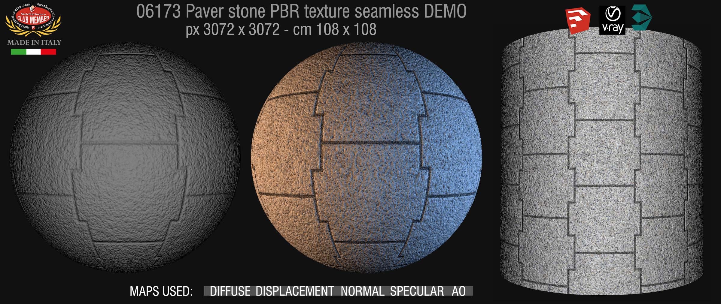 06173 paver stone PBR texture seamless DEMO
