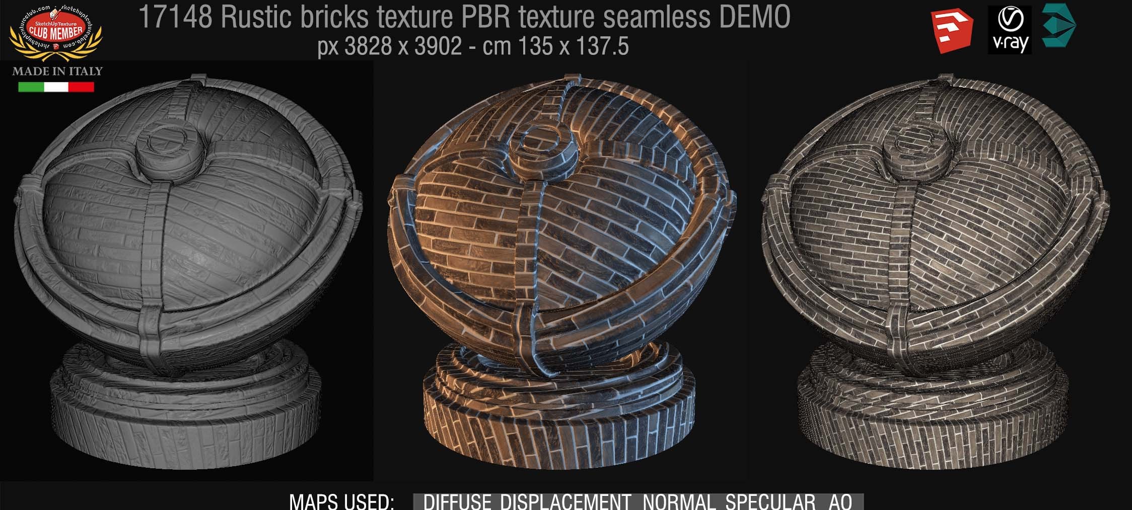17148 Rustic bricks PBR texture seamless DEMO