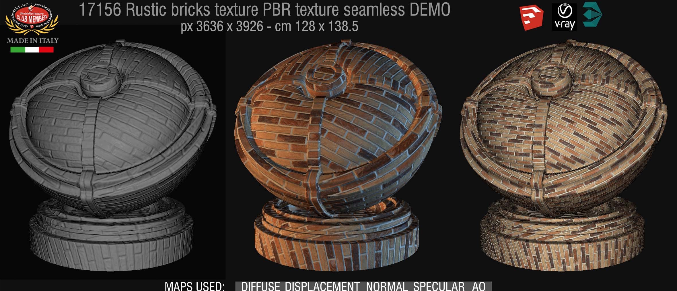 17156 rustic bricks PBR texture seamless DEMO