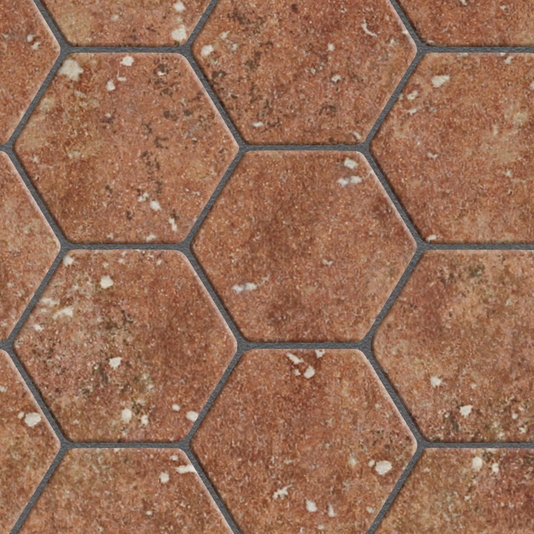 Textures   -   ARCHITECTURE   -   TILES INTERIOR   -   Terracotta tiles  - Tuscany hexagonal old terracotta red tile texture seamless 16042 - HR Full resolution preview demo