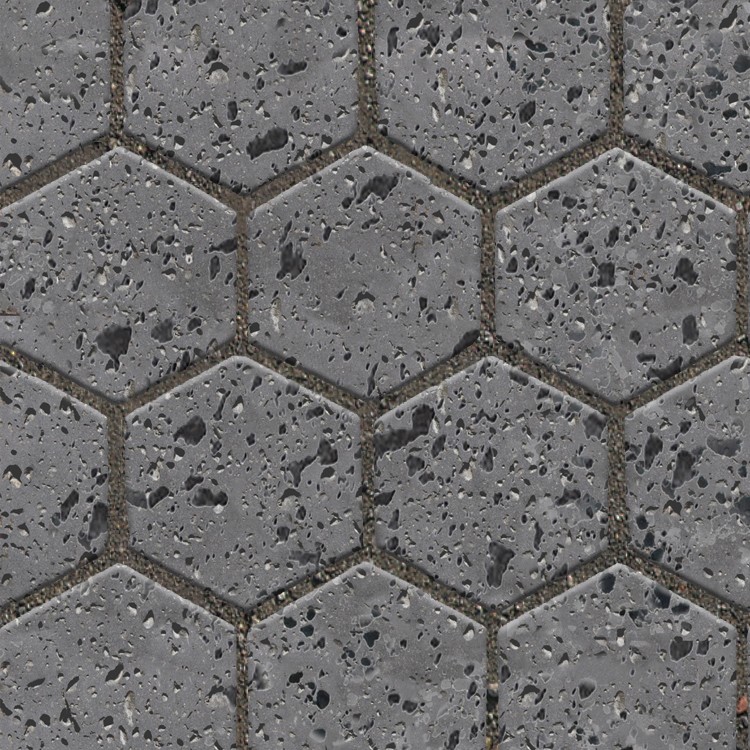 Textures   -   ARCHITECTURE   -   PAVING OUTDOOR   -   Hexagonal  - Lava paving outdoor hexagonal texture seamless 06016 - HR Full resolution preview demo