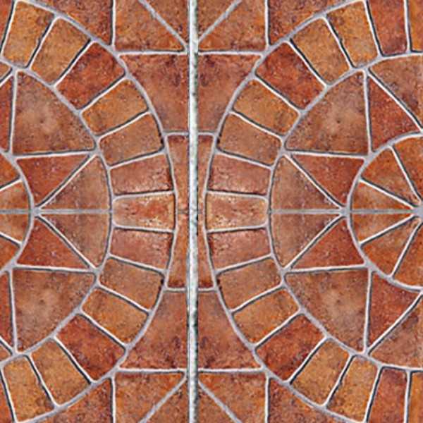 Textures   -   ARCHITECTURE   -   PAVING OUTDOOR   -   Terracotta   -   Blocks mixed  - Paving cotto rose window texture seamless 16105 - HR Full resolution preview demo