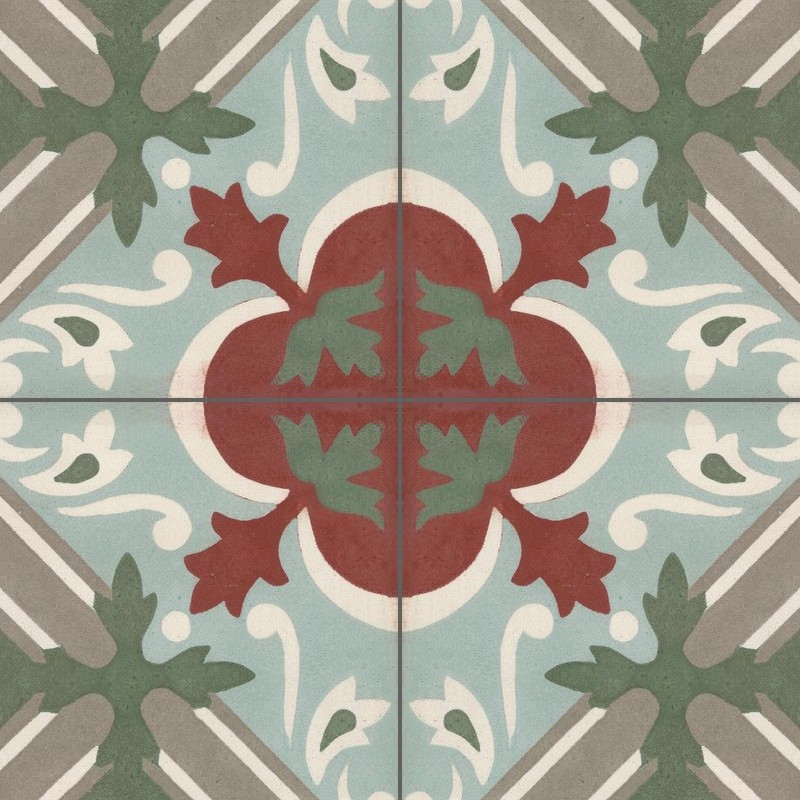 Textures   -   ARCHITECTURE   -   TILES INTERIOR   -   Cement - Encaustic   -   Encaustic  - Traditional encaustic cement ornate tile texture seamless 13619 - HR Full resolution preview demo