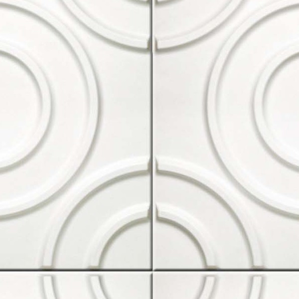 Textures   -   ARCHITECTURE   -   TILES INTERIOR   -   Ornate tiles   -   Geometric patterns  - White tile 3d geometric patterns texture seamless 19681 - HR Full resolution preview demo