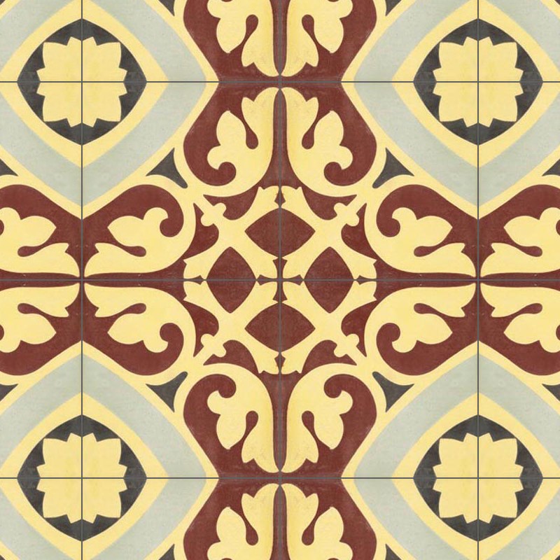 Textures   -   ARCHITECTURE   -   TILES INTERIOR   -   Cement - Encaustic   -   Encaustic  - Traditional encaustic cement ornate tile texture seamless 13631 - HR Full resolution preview demo