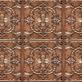 Textures   -   MATERIALS   -   METALS   -  Panels - Ceiling copper metal panel texture seamless 10393