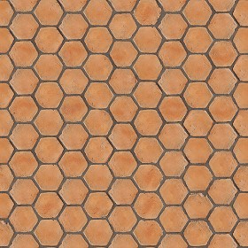 Textures   -   ARCHITECTURE   -   PAVING OUTDOOR   -  Hexagonal - Terracotta paving outdoor hexagonal texture seamless 05986