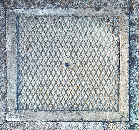 Textures   -   ARCHITECTURE   -   ROADS   -  Street elements - Concrete manhole cover texture 19697