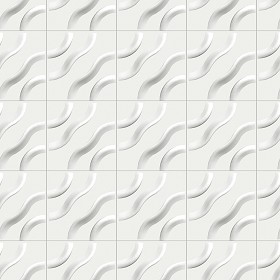 Textures   -   ARCHITECTURE   -   DECORATIVE PANELS   -   3D Wall panels   -  White panels - White interior 3D wall panel texture seamless 02939