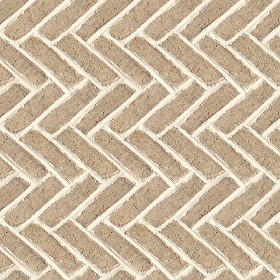 Textures   -   ARCHITECTURE   -   PAVING OUTDOOR   -   Terracotta   -  Herringbone - Cotto paving herringbone outdoor texture seamless 06738