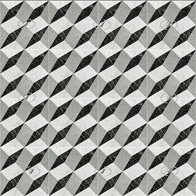 Textures   -   ARCHITECTURE   -   TILES INTERIOR   -   Marble tiles   -  Marble geometric patterns - Illusion black white marble floor tile texture seamless 21130