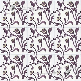 Textures   -   ARCHITECTURE   -   TILES INTERIOR   -   Ornate tiles   -  Floral tiles - Ceramic floral tiles texture seamless 19175