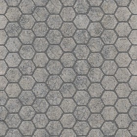 Textures   -   ARCHITECTURE   -   PAVING OUTDOOR   -  Hexagonal - Concrete paving outdoor hexagonal texture seamless 05997