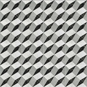 Textures   -   ARCHITECTURE   -   TILES INTERIOR   -   Marble tiles   -  White - Illusion black white marble floor tile texture seamless 14821