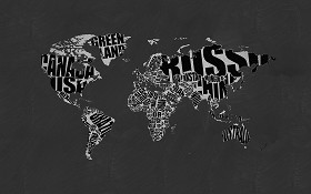 Textures   -   ARCHITECTURE   -   DECORATIVE PANELS   -   World maps   -  Chalkboard maps - Chalkboard interior decorative world map 03110