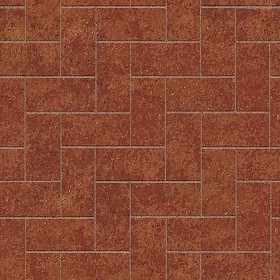 Textures   -   ARCHITECTURE   -   PAVING OUTDOOR   -   Terracotta   -  Herringbone - Cotto paving herringbone outdoor texture seamless 06746