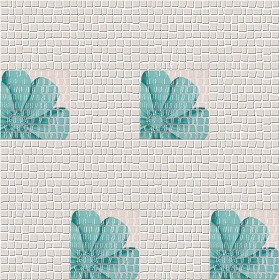 Textures   -   ARCHITECTURE   -   TILES INTERIOR   -   Mosaico   -  Mixed format - Mosaico floreal tiles texture seamless 15555
