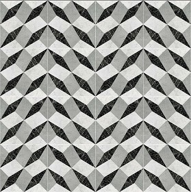 Textures   -   ARCHITECTURE   -   TILES INTERIOR   -   Marble tiles   -  White - Illusion black white marble floor tile texture seamless 14823