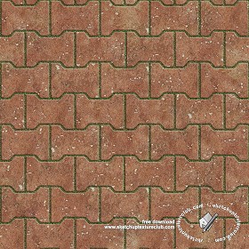 Textures   -   ARCHITECTURE   -   PAVING OUTDOOR   -  Parks Paving - Terracotta block park paving texture seamless 18687