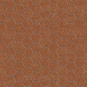 Textures   -   ARCHITECTURE   -   TILES INTERIOR   -  Terracotta tiles - Tuscany hexagonal terracotta red tile texture seamless 16043